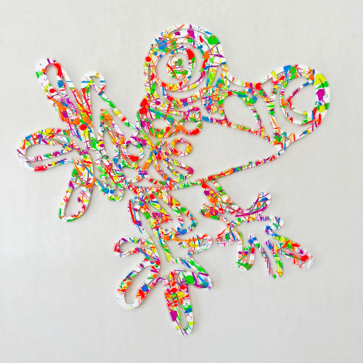 Glowing Frog painted wall sculpture