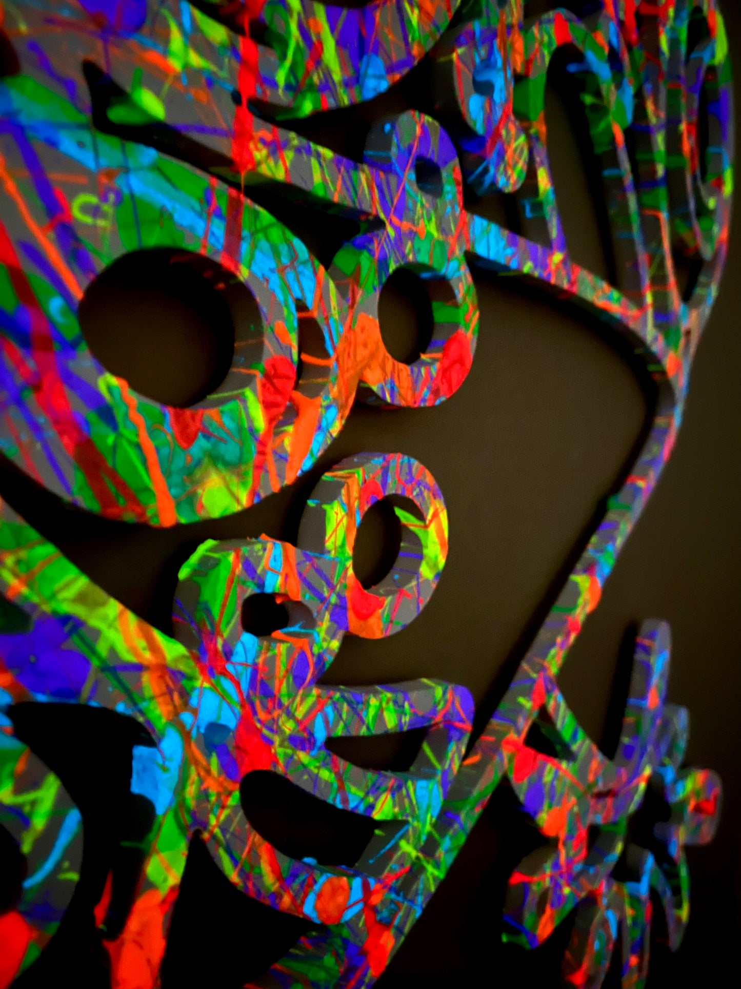 Glowing Frog painted wall sculpture