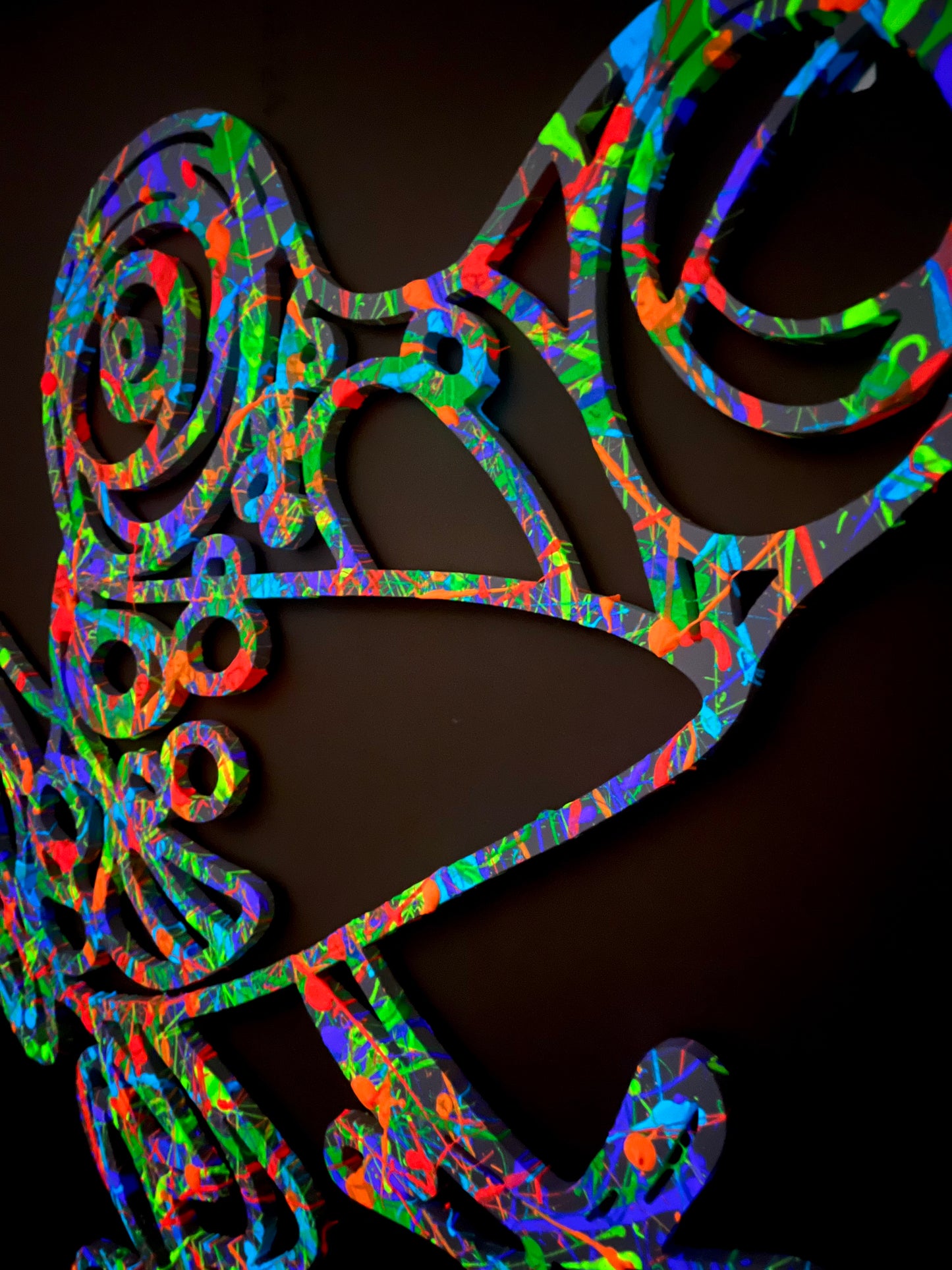 Glowing Frog painted wall sculpture