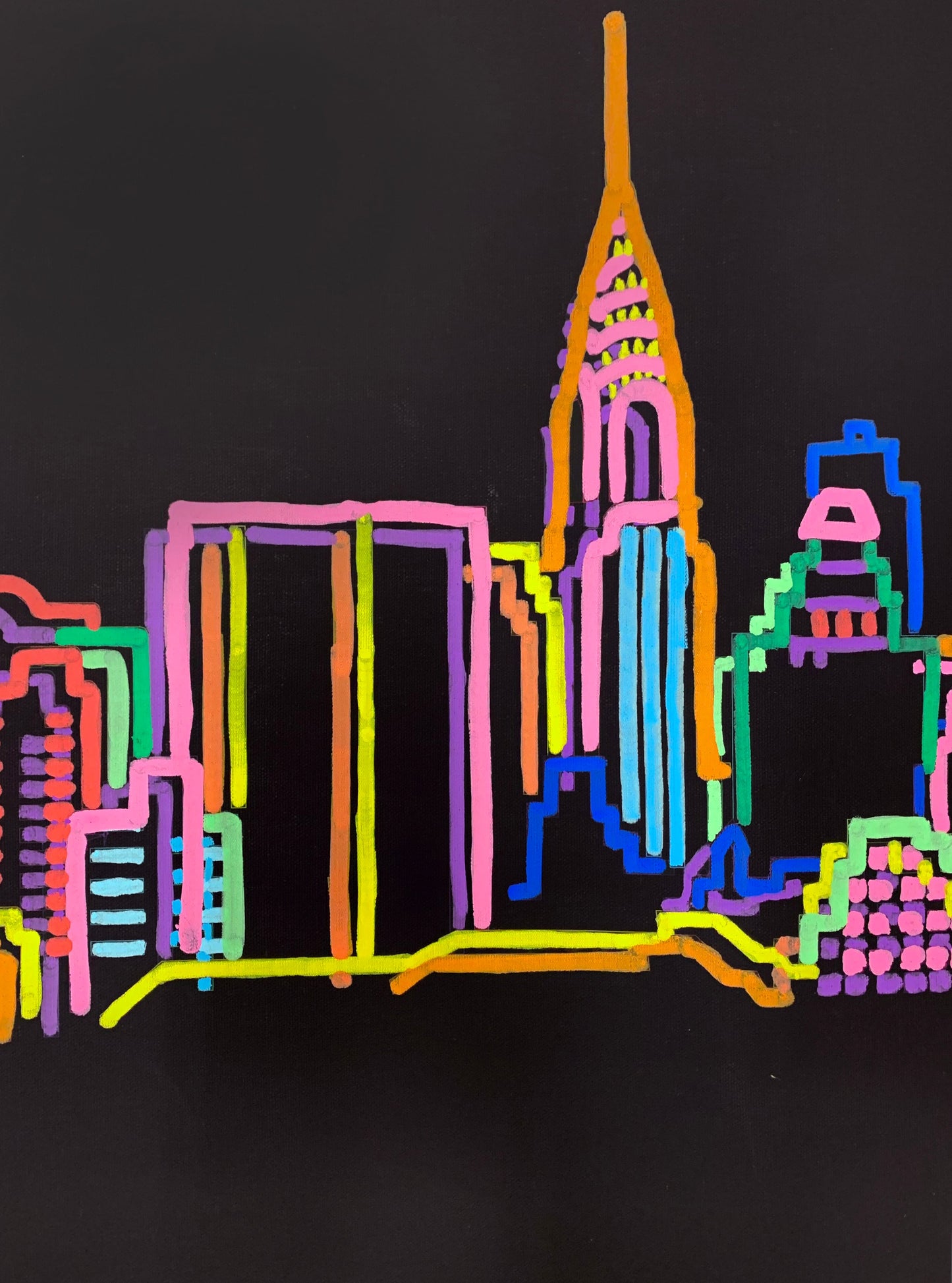 Manhattan skyline painting