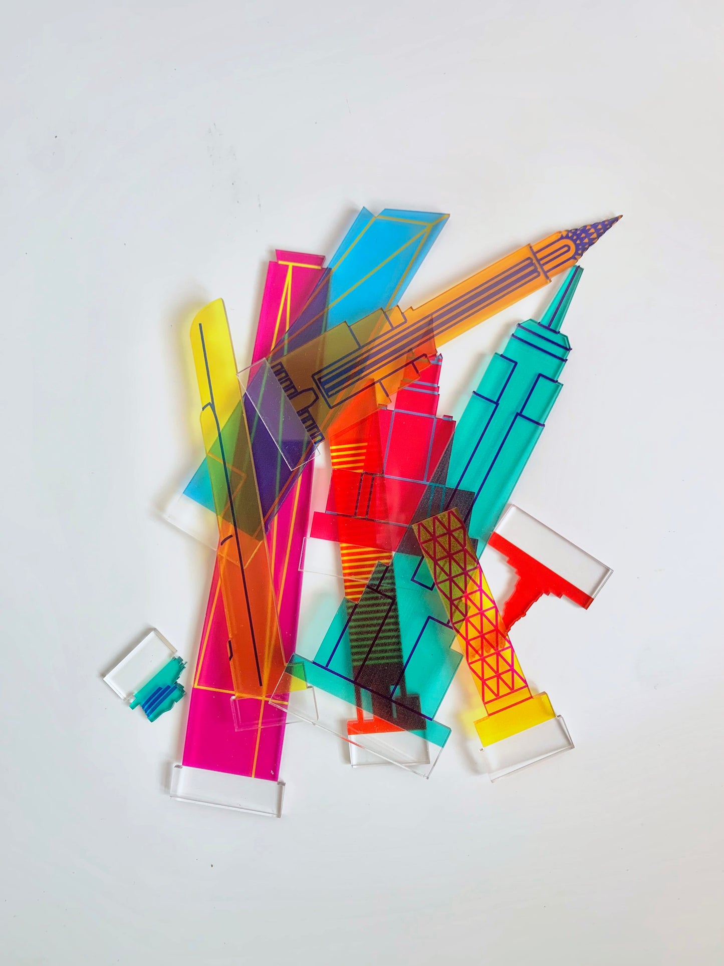 Modular translucent cities NYC/ London/ HK / Tokyo /Paris /Washington D.C./ SF