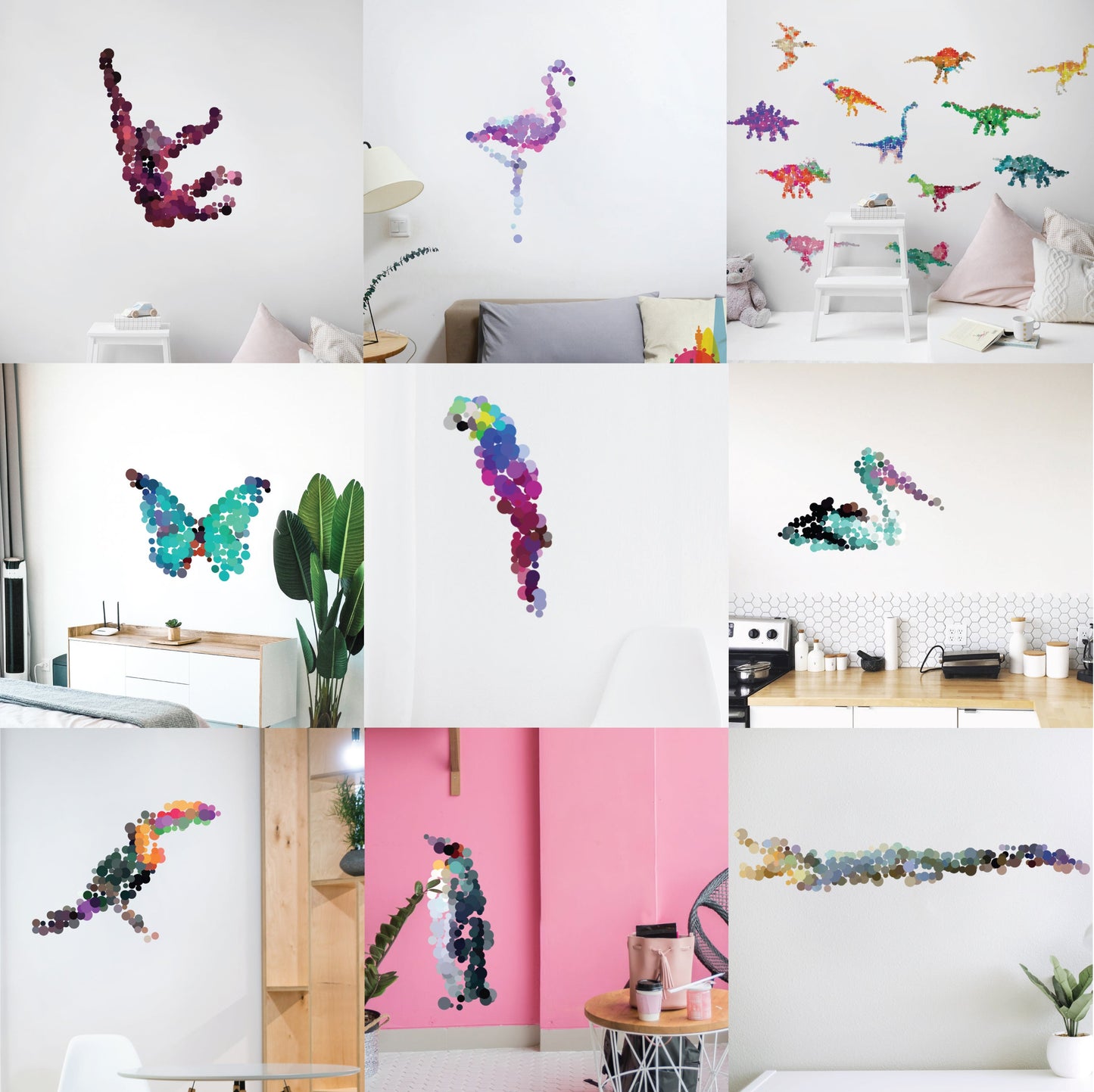 Dotted Animals wall decals