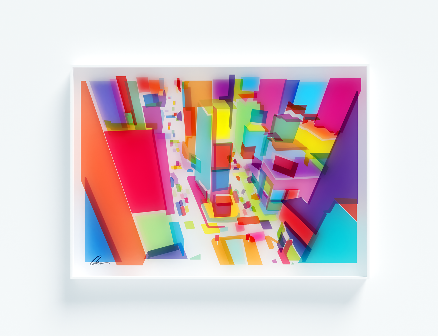 Times Square aerial view 3D picture & Print