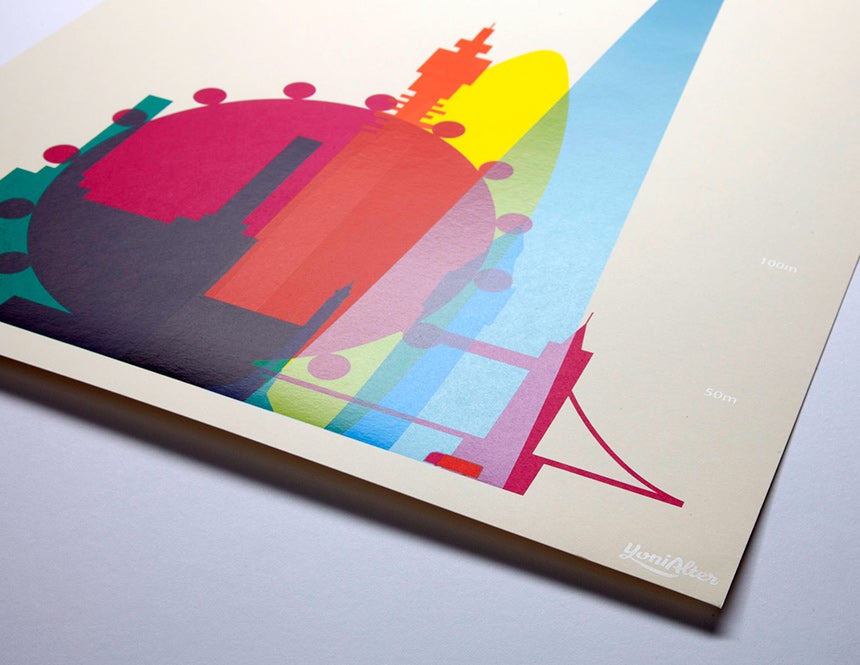 Shapes of London/NYC/SF. A2 limited edition screenprint.  ***Only a few left***